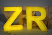 3D light letters out of plexiglass