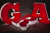 3D light letters out of plexiglass