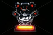 Edge-lit signs with personalized engraving / desk lamps
