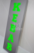 Light boxes out of dibond (rectangular, cubic, convex, with 3D letters, indirectly lighted)