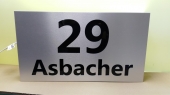 LED illuminated lightboxes made of dibond (rectangular, convex, with 3D letters, backlit)