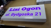 LED illuminated lightboxes made of dibond (rectangular, convex, with 3D letters, backlit)