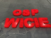 Illuminated 3D letters made of plexiglass
