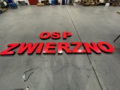 Illuminated 3D letters made of plexiglass