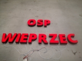 Illuminated 3D letters made of plexiglass