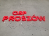 Illuminated 3D letters made of plexiglass