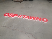 Illuminated 3D letters made of plexiglass