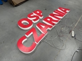 Illuminated 3D letters made of plexiglass