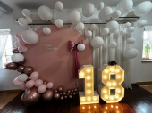 Illuminated numbers with bulbs 0–9