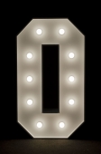 Illuminated numbers with bulbs 0–9