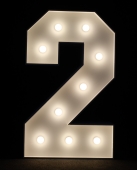 Illuminated numbers with bulbs 0–9