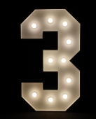 Illuminated numbers with bulbs 0–9