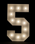 Illuminated numbers with bulbs 0–9
