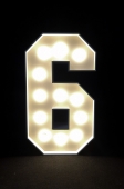 Illuminated numbers with bulbs 0–9
