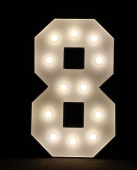 Illuminated numbers with bulbs 0–9